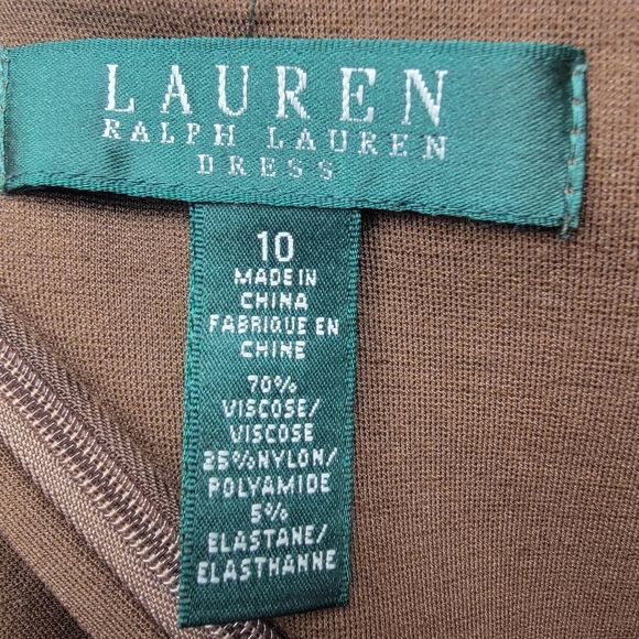 Lauren Ralph Lauren sheath Dress Color Block Stretch Long Sleeves sz 10 - Picture 5 of 10